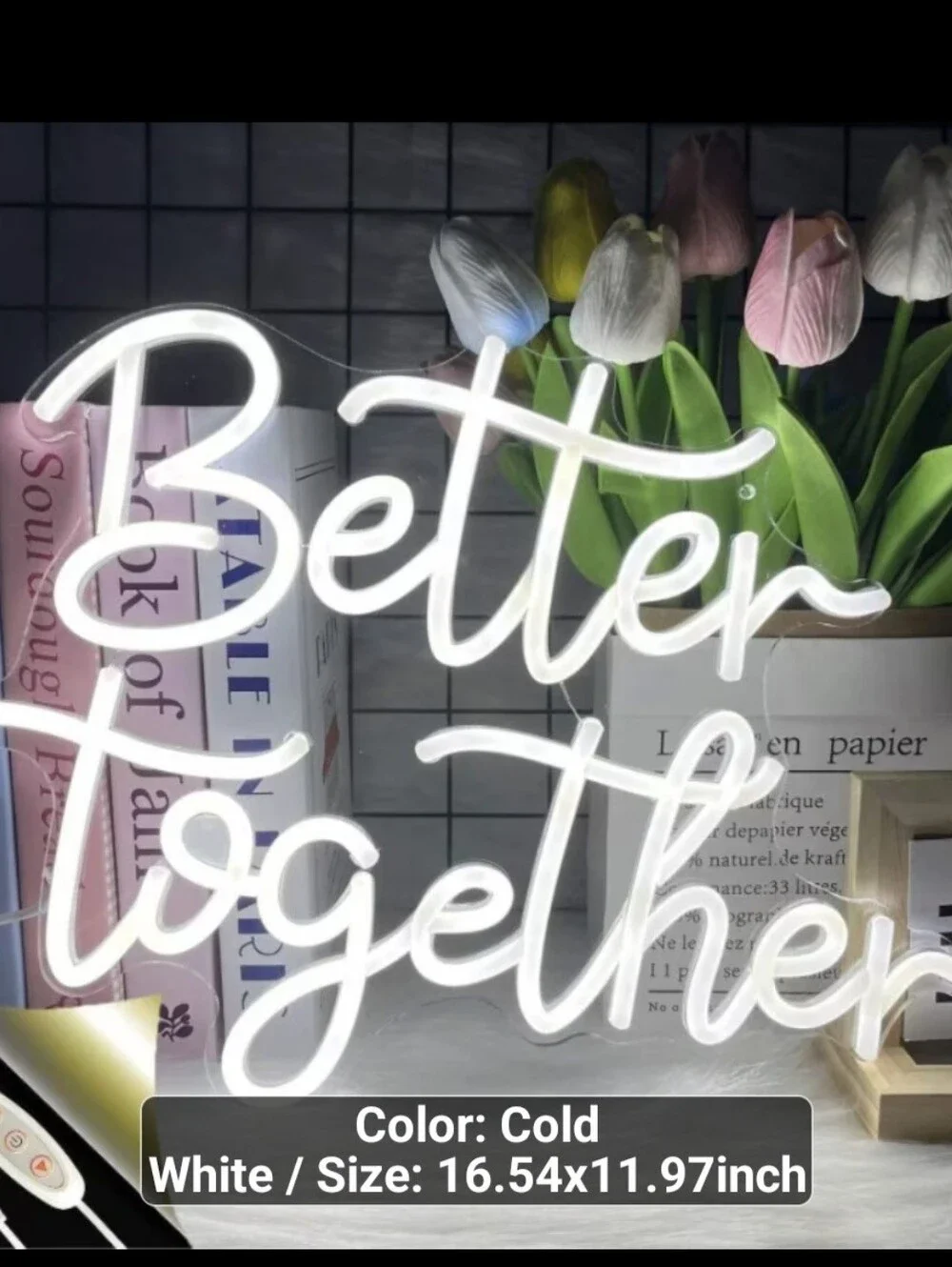 NEW BETTER TOGETHER LED WEDDING SIGN ELECTICAL 12 X 17